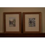 A pair of original Arthur Rackham lithographs, Lewis Carroll, framed and glazed. H.33 W.28cm (2)