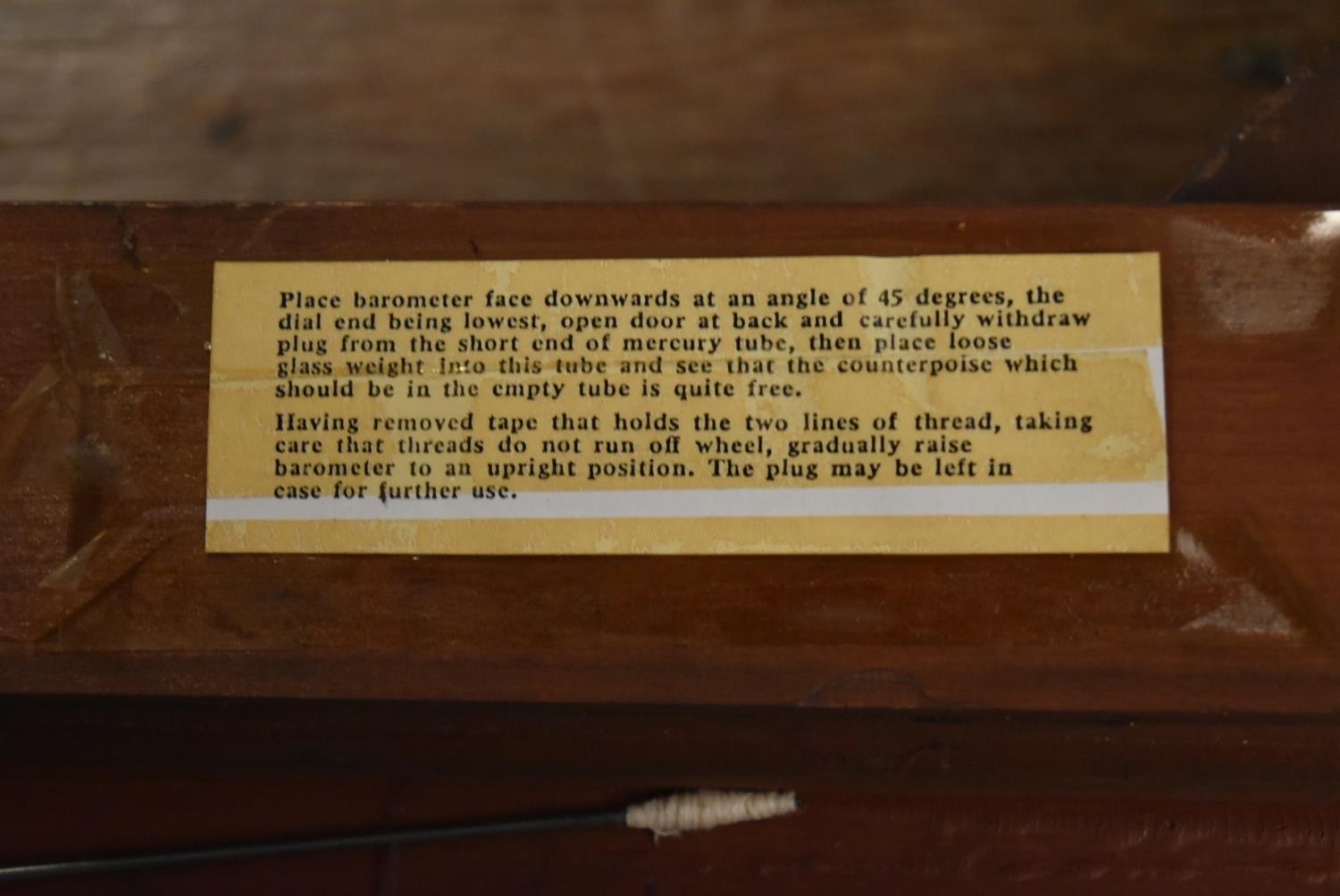 A 19th century mahogany cased mercury wheel barometer with silvered dial and satinwood inlay. H.98 - Image 6 of 7