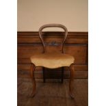 A Victorian mahogany balloon back dining chair. H.86 W.46 D.42cm