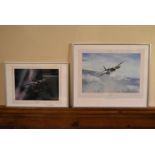 Two framed and glazed signed prints by Robert Taylor of Mosquito and Night Intruder. H.52 w.62cm (2)