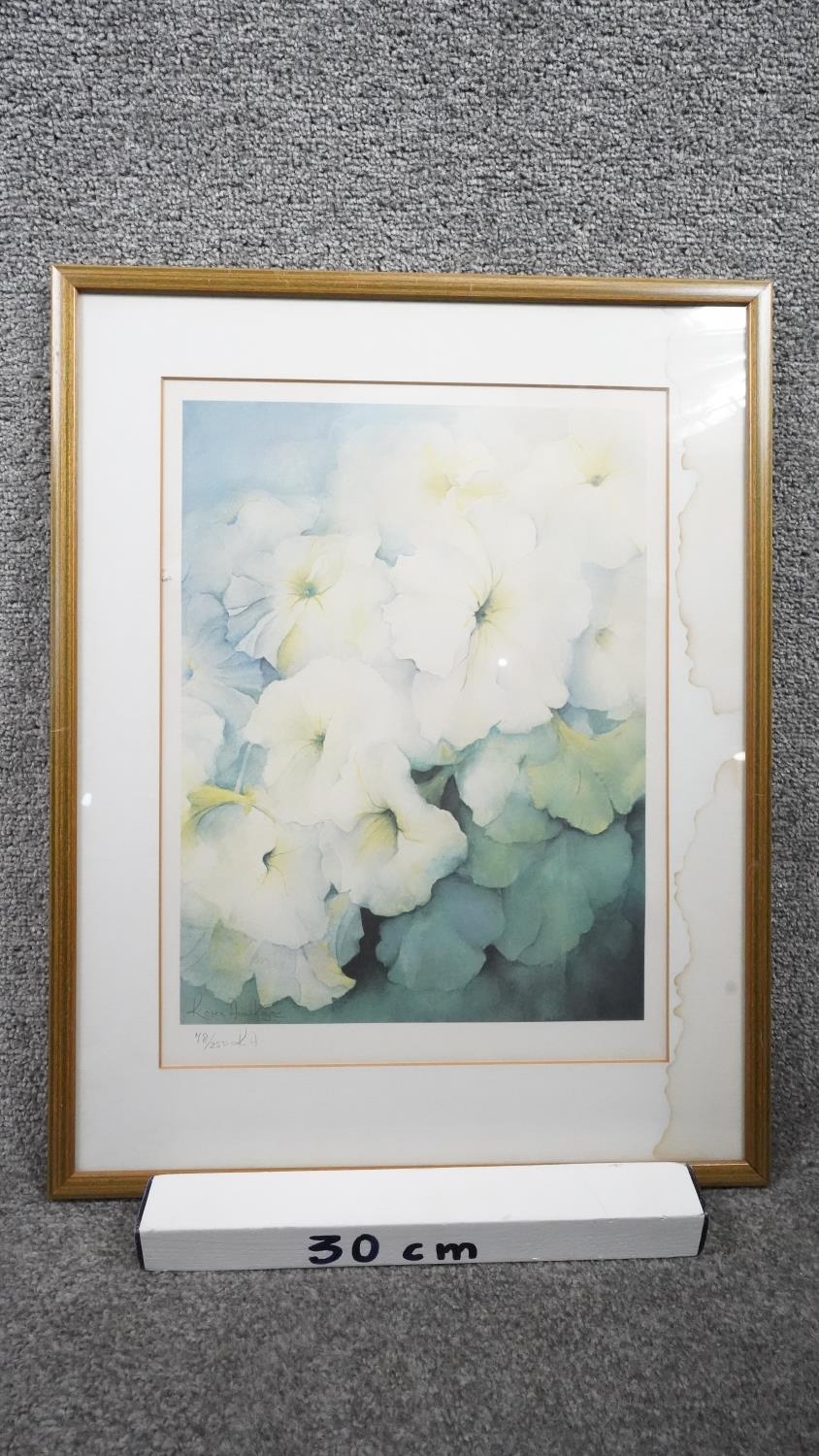 Karen Armitage - A framed and glazed signed limited edition print of flowers. Edition 72/250. H.54 - Image 6 of 6