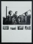 A framed and glazed set of film stills from 'Oh Mr Porter' taken in Basingsgoke goods yard by