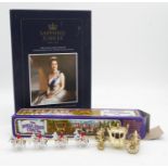 A 1977 Crescent Toy Co die-cast model Royal State Coach along with the Sapphire Jubilee stamp