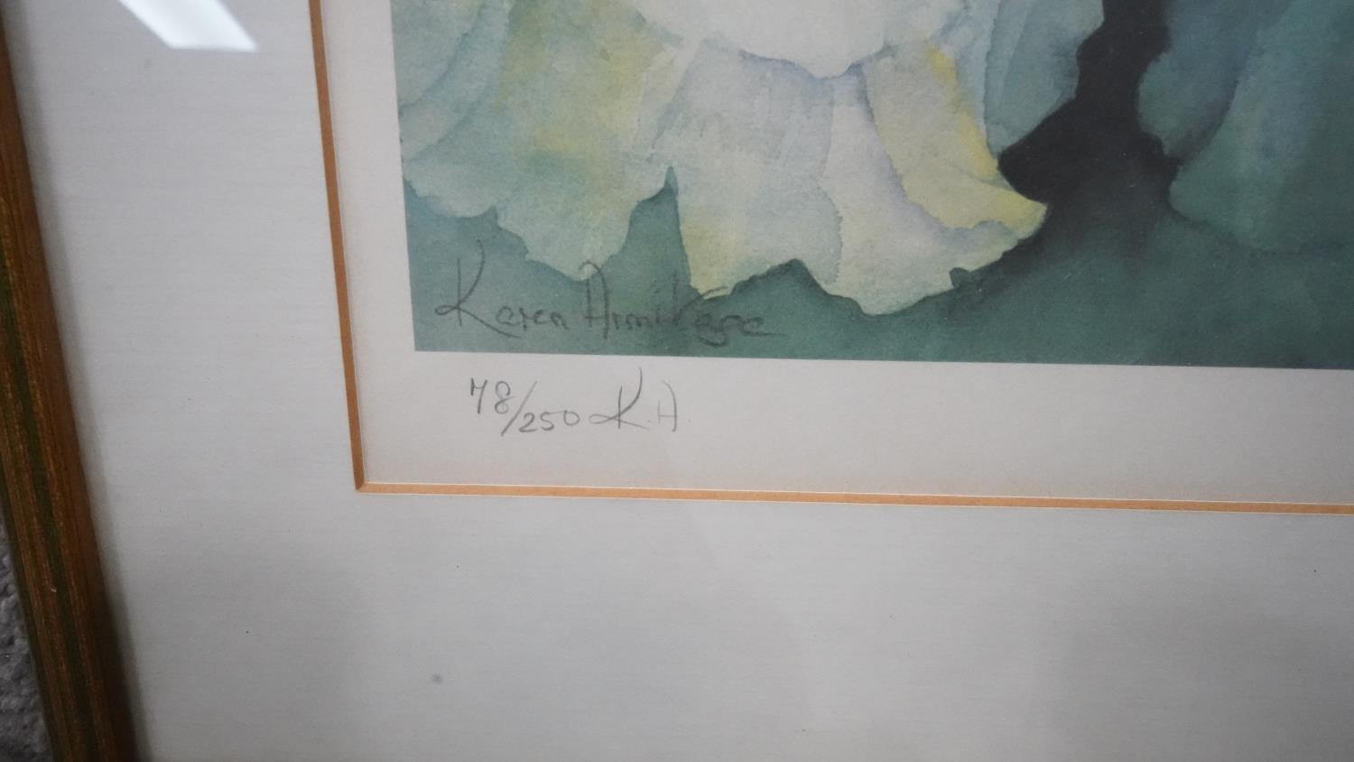 Karen Armitage - A framed and glazed signed limited edition print of flowers. Edition 72/250. H.54 - Image 4 of 6