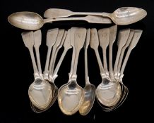 A collection seventeen tea spoons. Including seven silver tea spoons hallmarked: DP for David