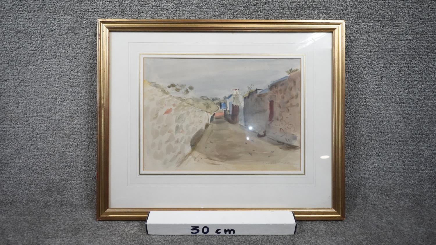 Geoffrey Clement Cowles (1894?1981) A framed and glazed watercolour of a village street scene. - Image 7 of 7