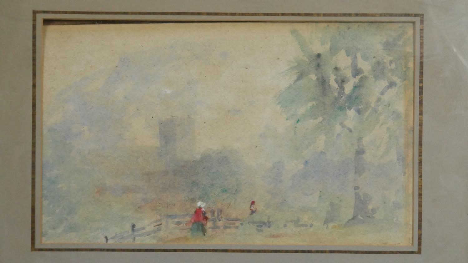 Two 19th century framed and glazed watercolours of landscapes. One of a cliff landscape, - Image 4 of 5
