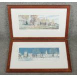 Two framed and glazed limited edition prints of town landscapes by Hilary Sheeter. Signed by