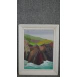 Maurice Colasson (1911-1992), a framed oil on board, seascape, stamped with monogram. H.47 W.37cm