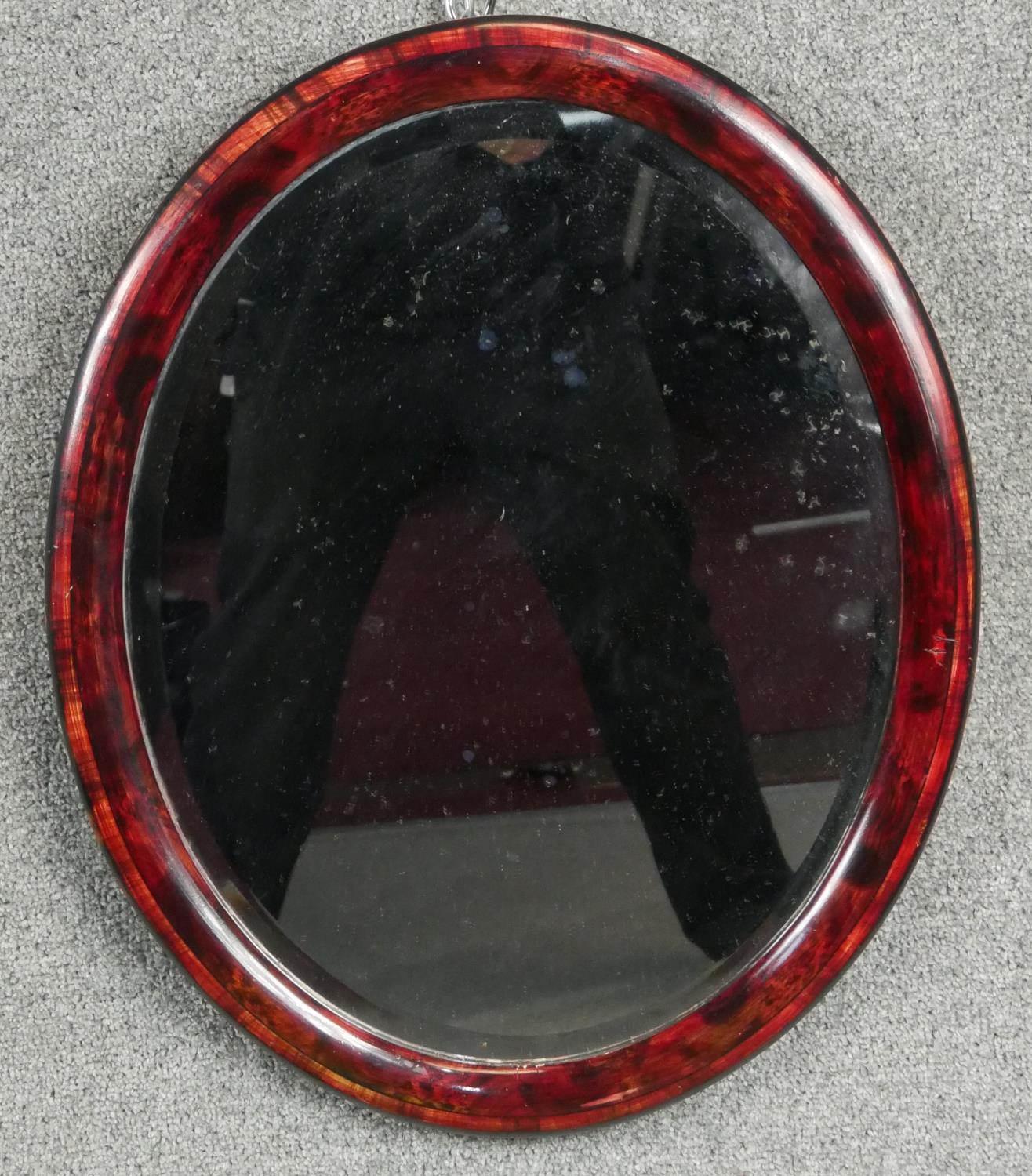 Two 19th century wall mirrors and a larger modern circular mirror. H.55cm - Image 7 of 9