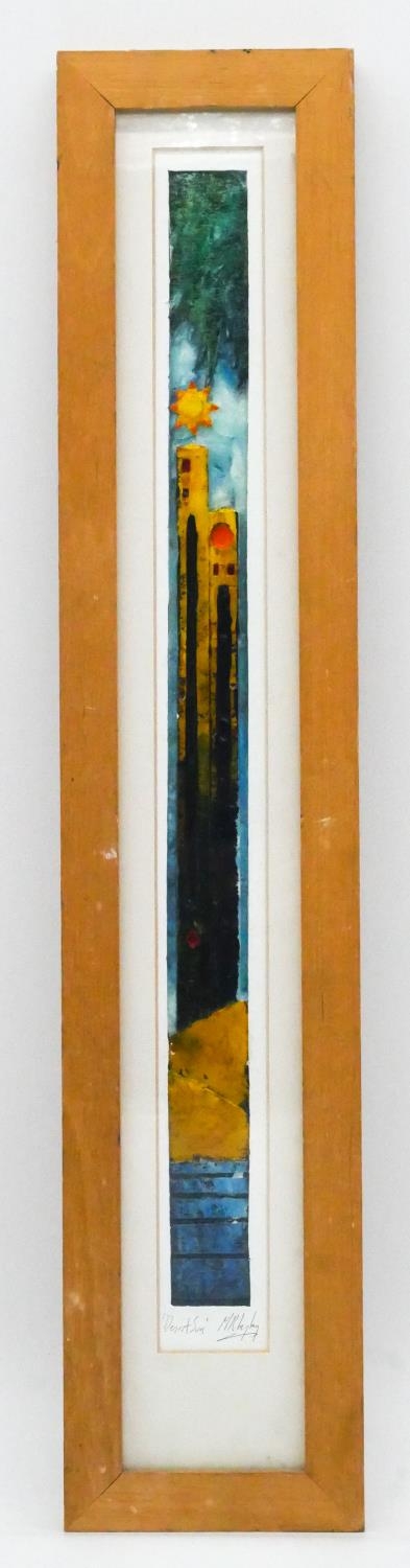 A framed and glazed enamel artwork of a peacock, unsigned and a framed and a glazed ceramic - Image 5 of 9