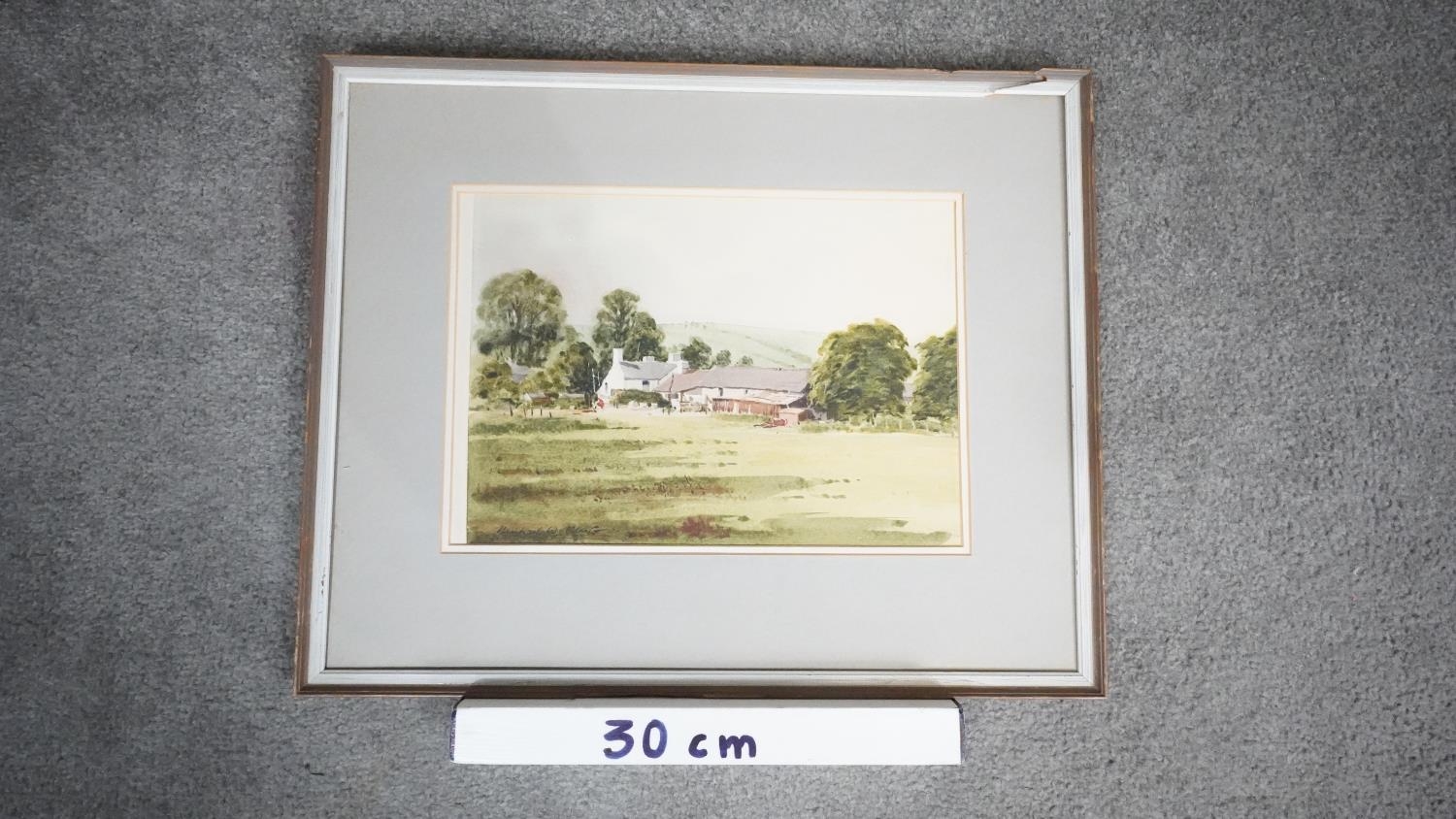 Michael W King - A framed watercolour on paper of a countryside landscape with cottage. Signed by - Image 6 of 6