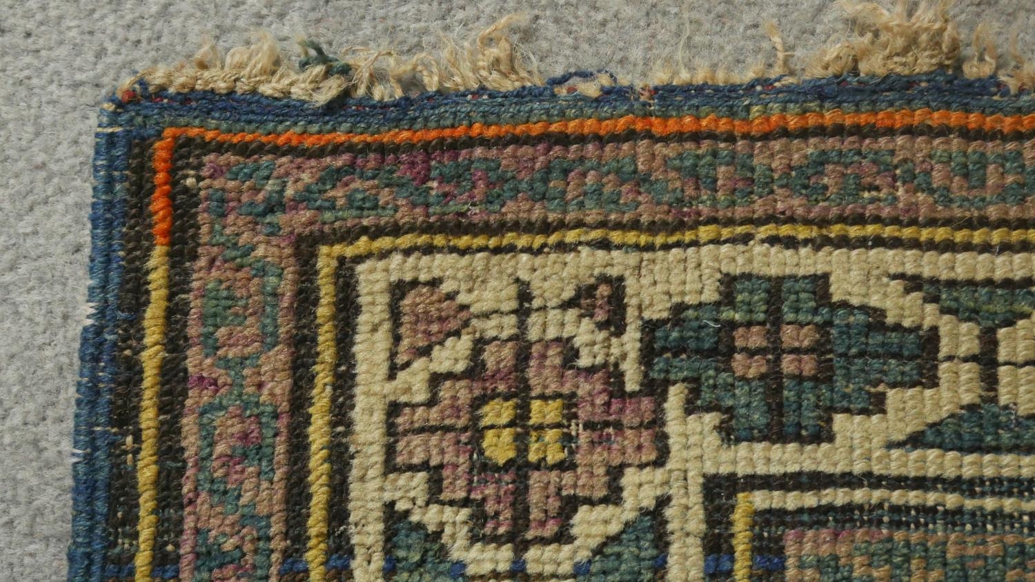 A Kazak rug with central pole medallions in stylised multiple borders. L.151 W.105 - Image 2 of 3