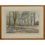 David William Burley (1901-1990) A framed and glazed watercolour titled 'Winter Sun at Quex',