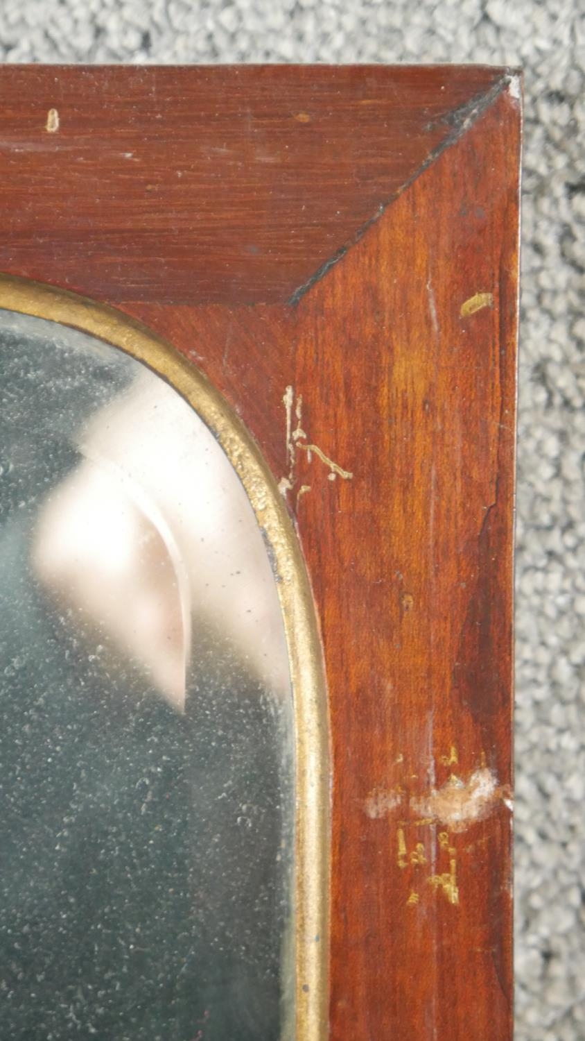 A 19th century mirror in mahogany frame with gilt slip and a vintage oval mirror. - Image 3 of 6