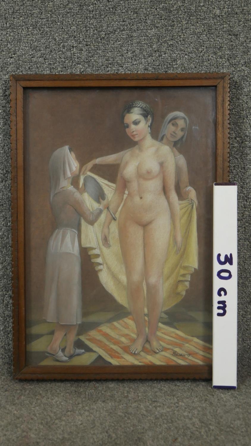 A framed and glazed pastel, 'Bathsheba', signed H Johnston and signed, titled and dated to the - Image 6 of 6