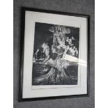 Mark Leighton - A framed and glazed signed Artists Proof etching. Titled 'Foundation to Life'