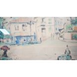 Martin Ocana, mid 20th century, a framed and glazed waterolour, Torremolinos old town, signed and