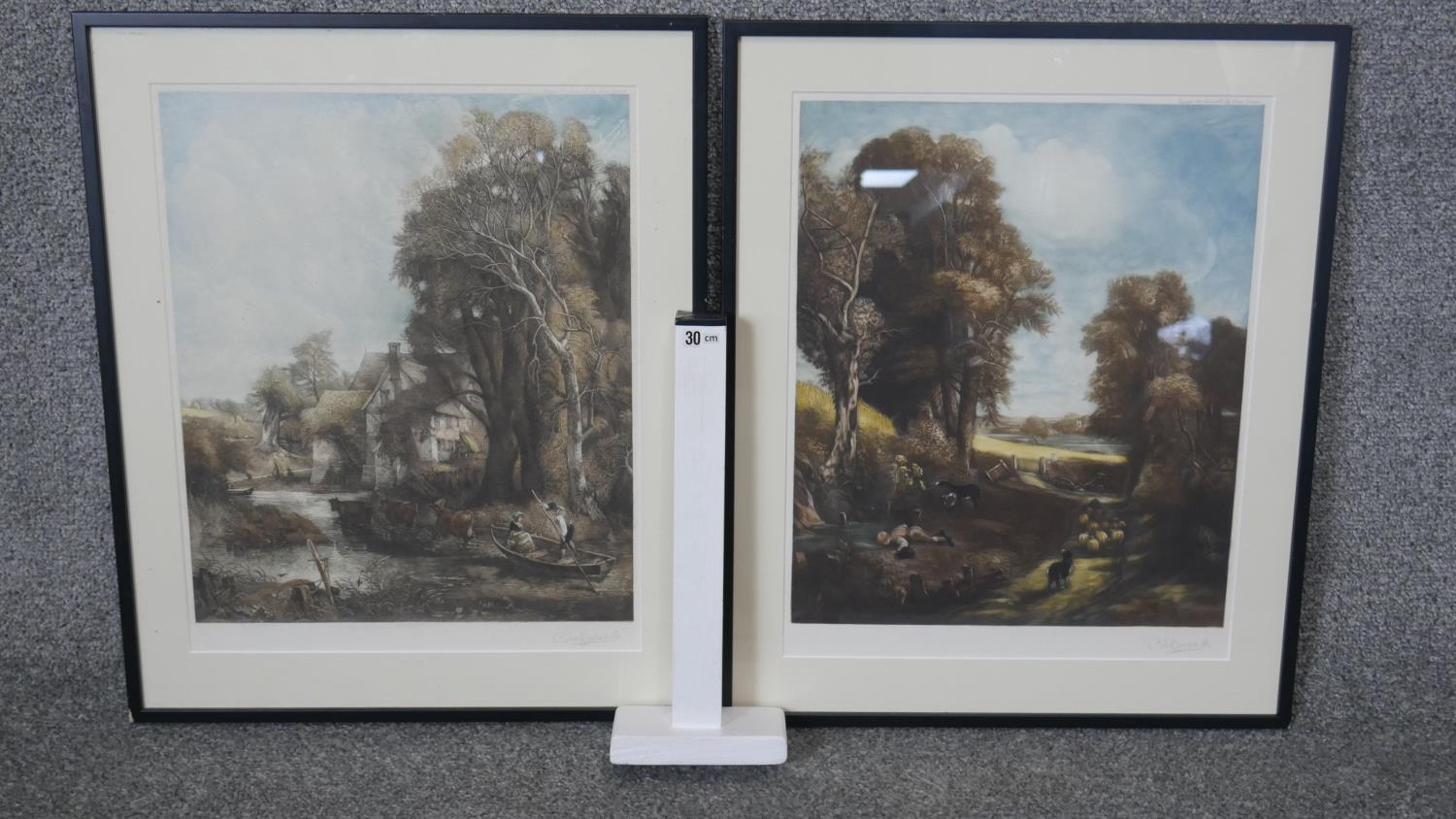 Two framed and glazed early 20th century signed coloured mezzotints by C Fitzgerald. One of the - Image 9 of 9