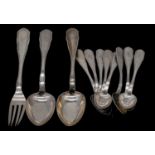 A collection of silver cutlery. Including a set of eight Latvian silver tea spoons by Jüliis