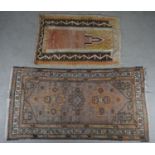 A Hamadan rug along with a kelim. H.187 W.102cm
