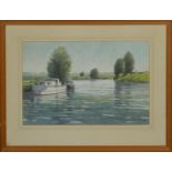 David William Burley (1901-1990) A framed and glazed watercolour titled 'Grove Ferry', label