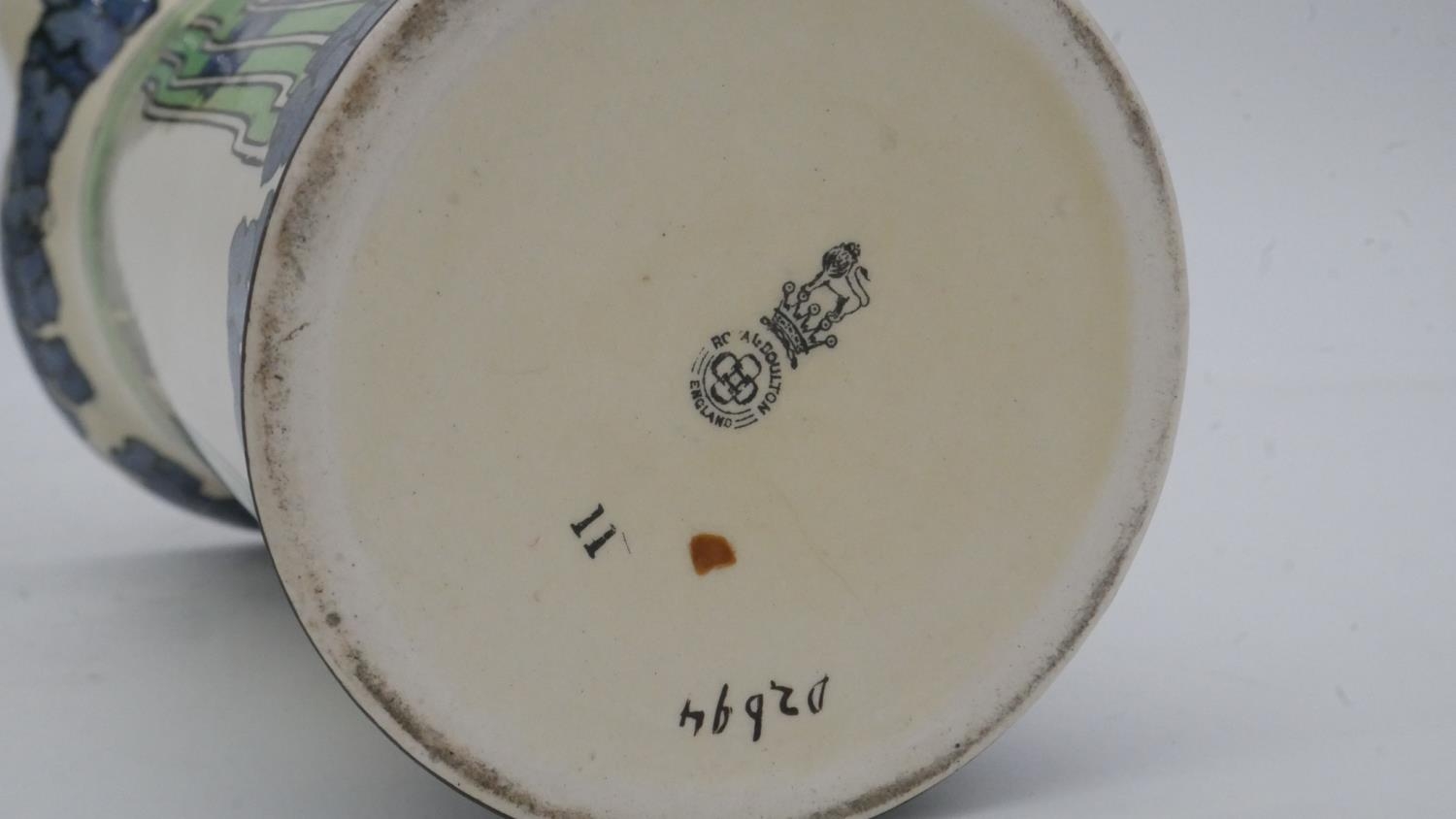A Royal Doulton Art Nouveau ceramic jug, numbered to the base and makers stamp along with a set of - Image 2 of 8