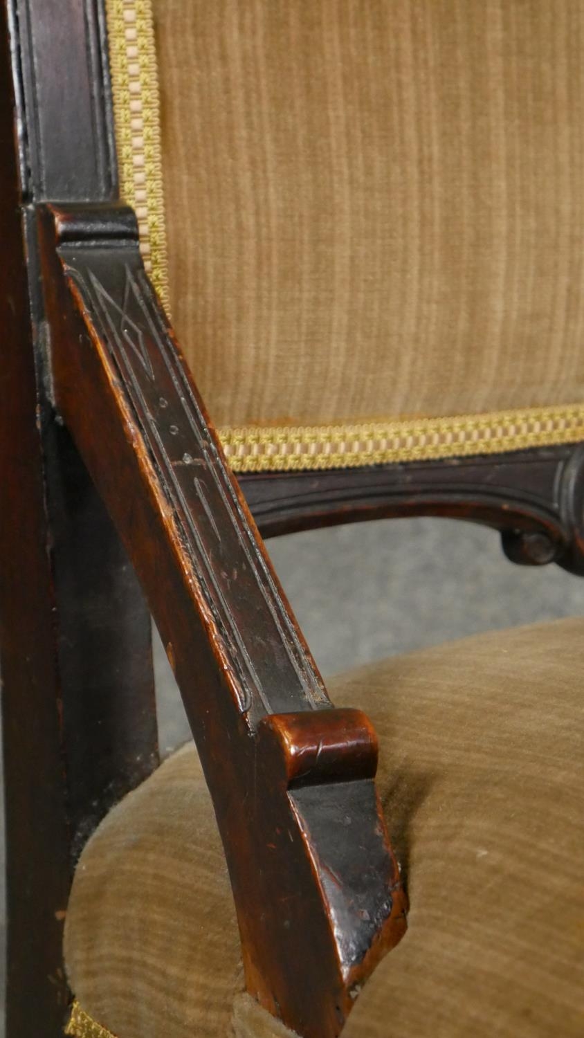 A 19th century mahogany framed nursing chair. H.94cm - Image 3 of 4
