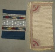 Two Indian woven throws. L.150 W.150cm