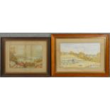 A 19th century naive style framed and glazed watercolour, Lakes of Killarney, monogrammed and