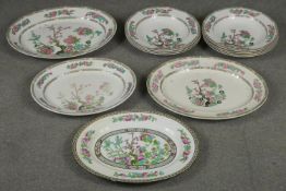 Eleven pieces of Maddocks and Sons Indian tree design ceramic dinner service. Makers stamp to the