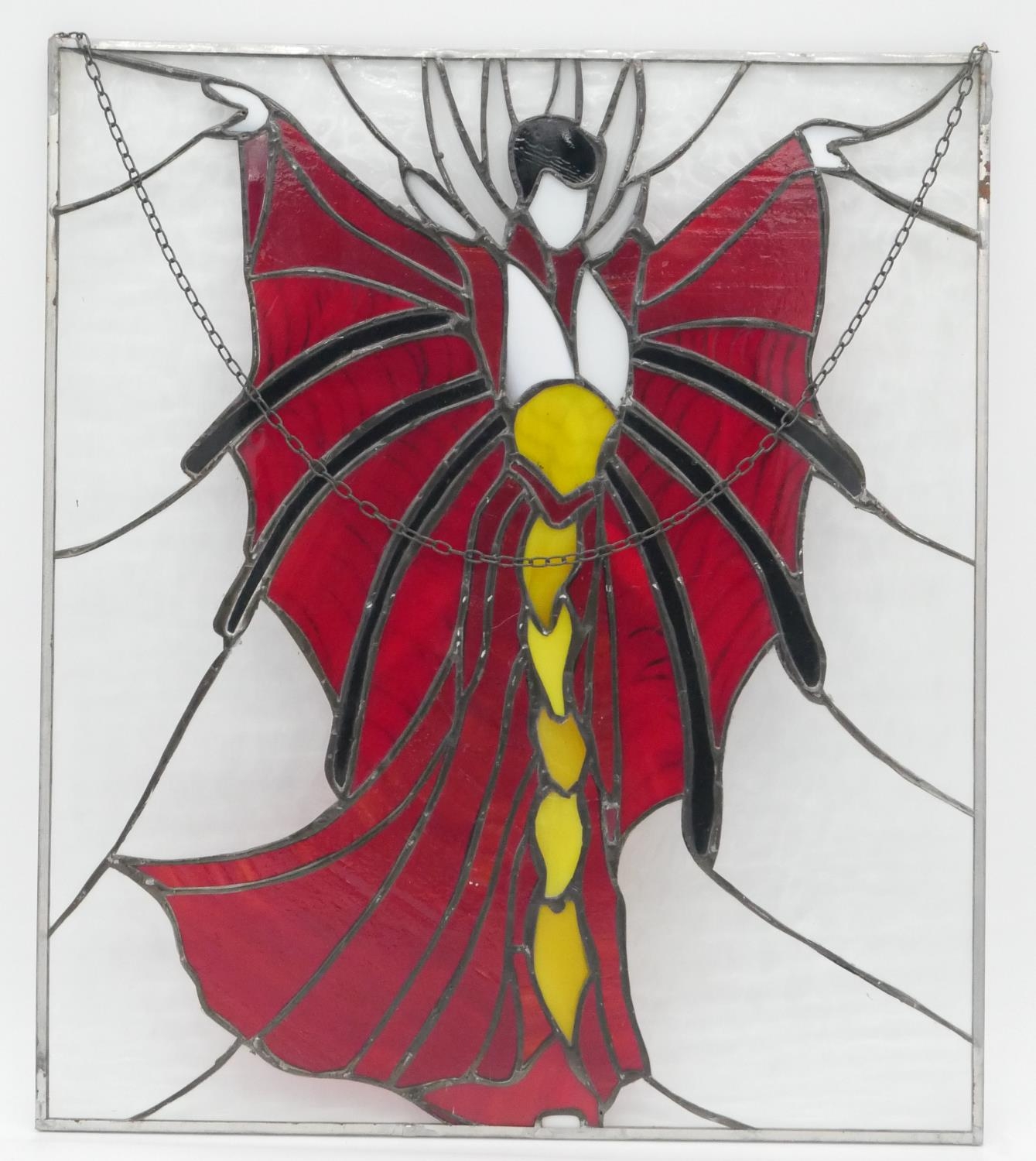 A stained glass panel of the cartoon character Venger. H.40 W.35cm - Image 4 of 5