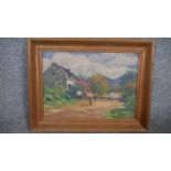 Dymond Field, a framed oil on board, Impressionist landscape, signed. H.33 W.43cm