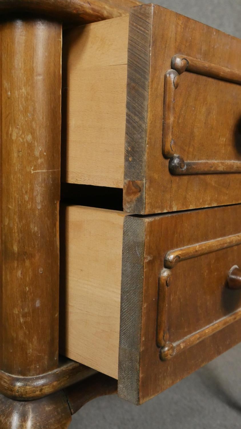 A French Provincial style walnut chest on cabriole suppports. H.60 W.65 D.32cm - Image 3 of 4