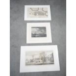 Three unframed 20th century engravings. One of 'A Plan of the Town of Payta in the Kingdom of