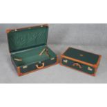 Two matching Baronessa Franchetti leather suitcases in the vintage style. largest L70 W44