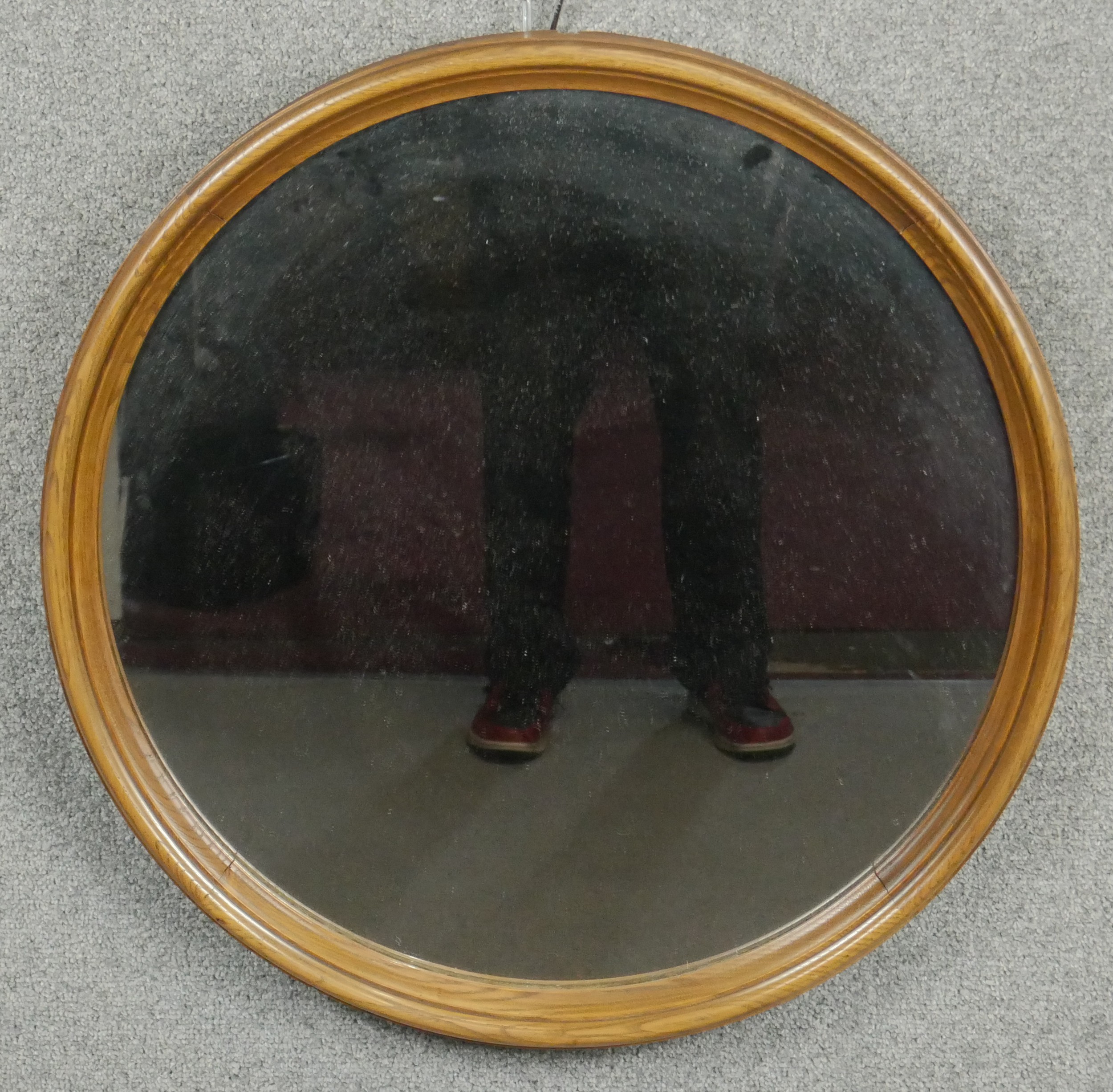 Two 19th century wall mirrors and a larger modern circular mirror. H.55cm - Image 3 of 9