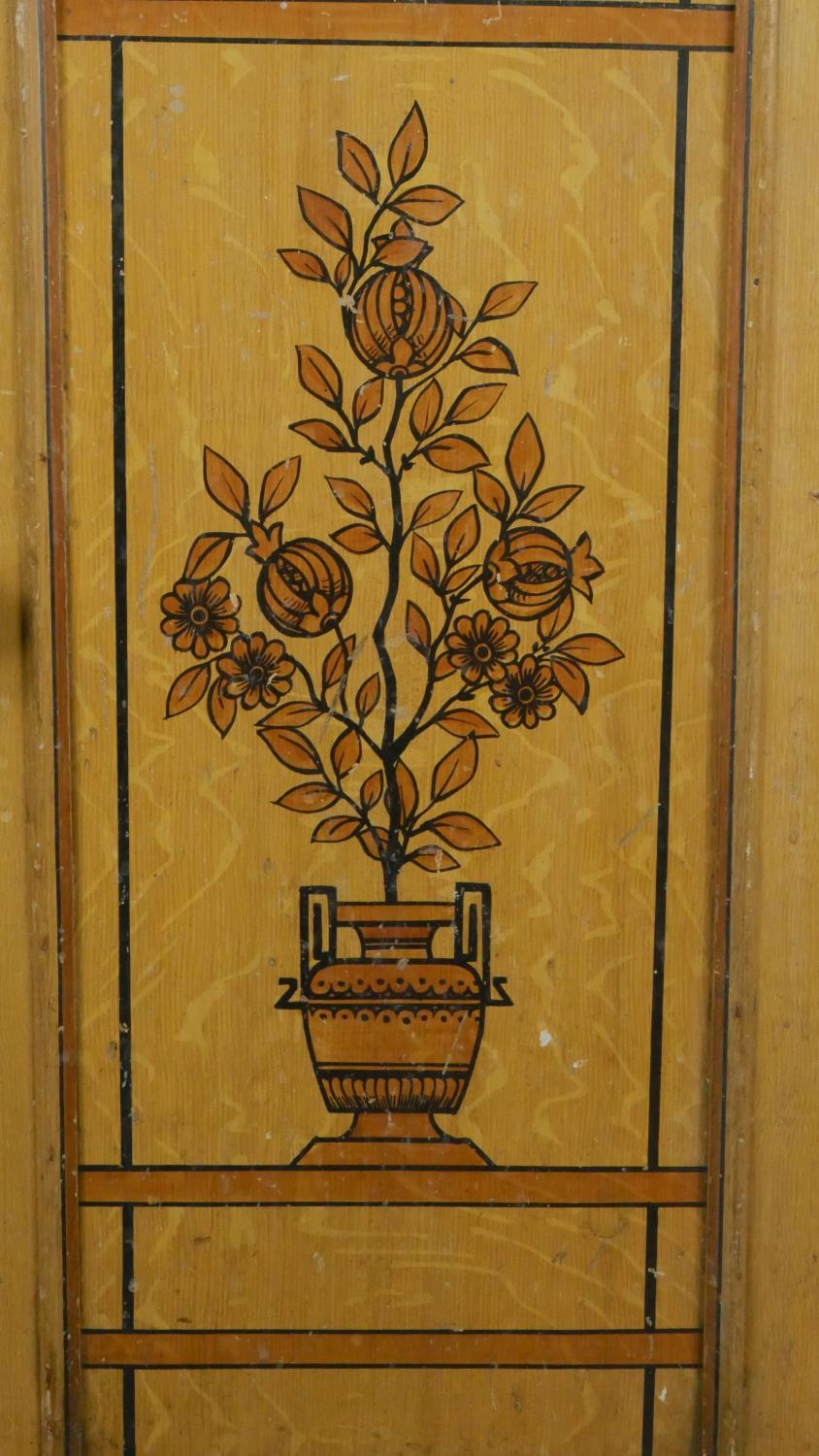 A 19th century painted and stencil decorated pot cupboard. H.74cm - Image 4 of 5