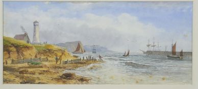 Lennard Lewis (1826 - 1913) A gilt framed and glazed 19th century watercolour of a beach scene