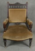 A 19th century carved frame armchair. H.94cm