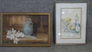 Two framed and glazed watercolour still life studies. H.37 W.47cm