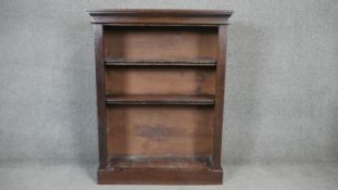 A 19th century walnut dwarf open bookcase on plinth base. H.110 W.84 D.28cm