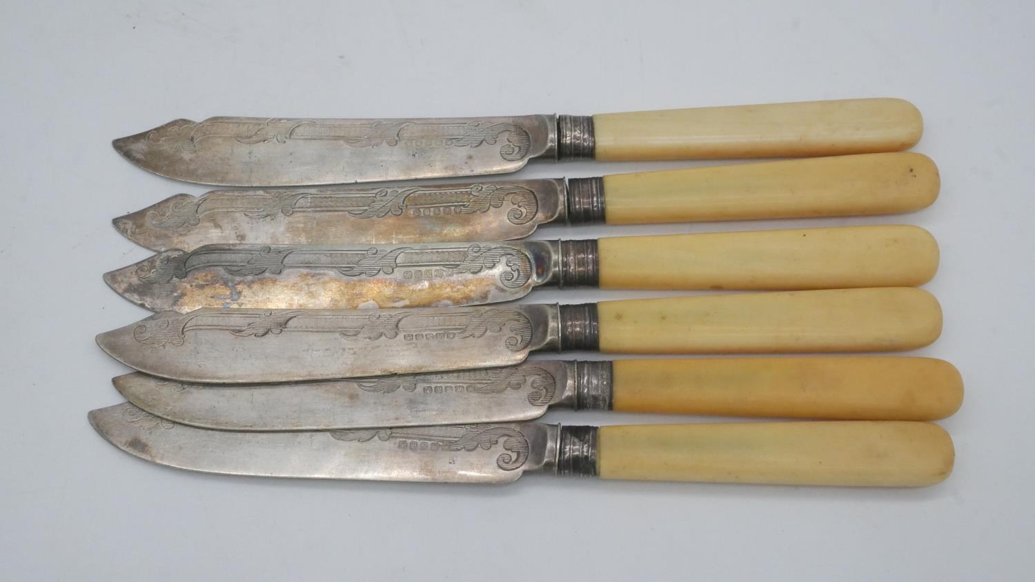 Two sets of twelve person silver plated cutlery. One set of fish knives and forks wuth engraved - Image 5 of 10