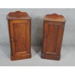 A near pair of Victorian mahogany pot cupboards. H.74 W.37 D.32cm