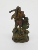 After Richard Kissling- A miniature cold painted bronze of William Tell and his son standing on a