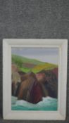 Maurice Colasson (1911-1992), a framed oil on board, seascape, stamped with monogram. H.47 W.37cm