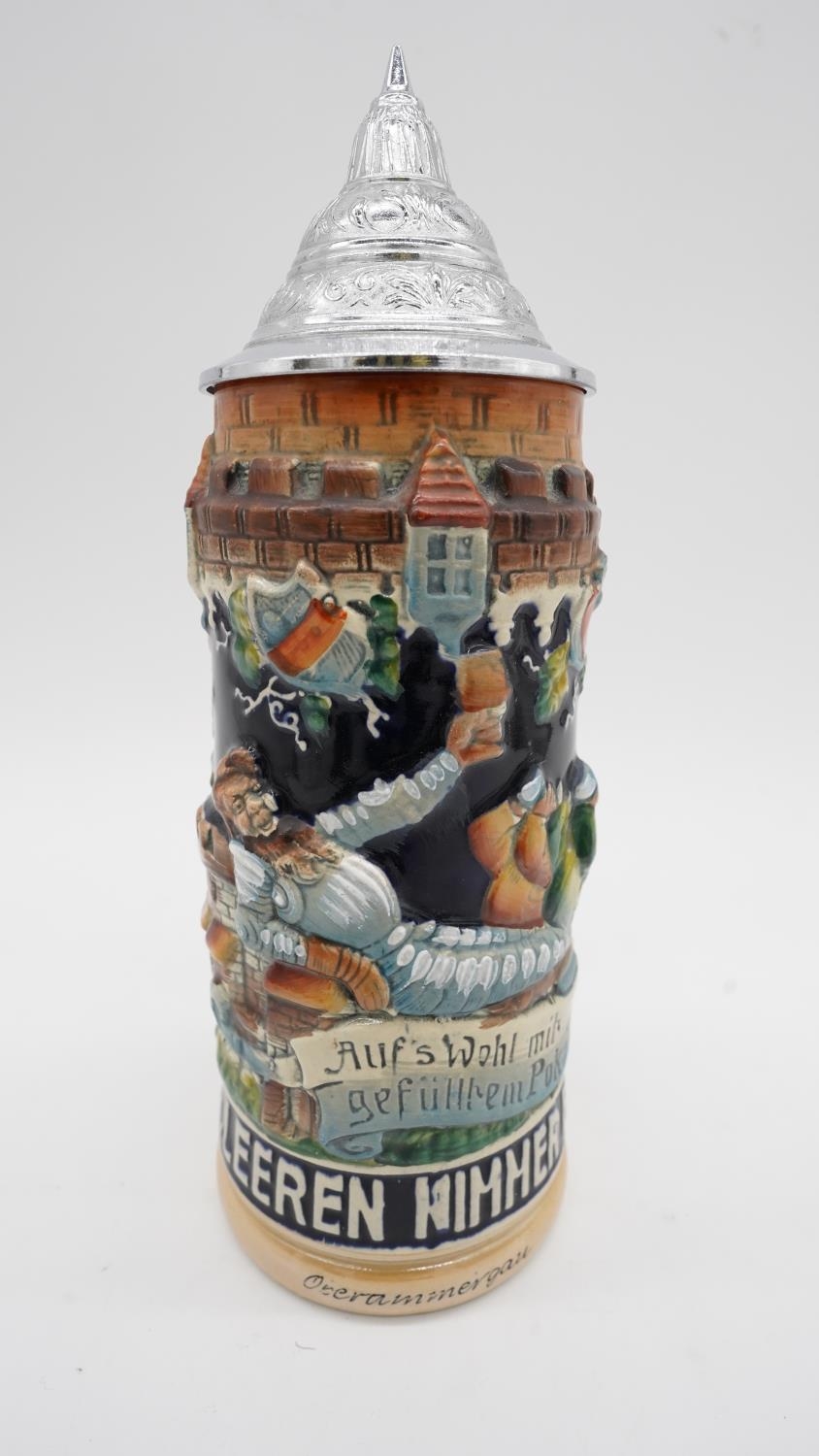 A collection German salt glaze steins in various sizes along with a Crown Ducal Harmony Guinness - Image 22 of 31