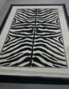 A contemporary zebra design rug. 235x158cm