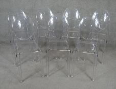 Philippe Starck for Kartell. a set of seven Victoria Ghost chairs with impressed marks to the back.