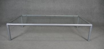 Ron Arad (B.1951) a tubular metal and glass Kee-Klamp coffee table, c.1980-1985 H.37 W.162 D.37cm